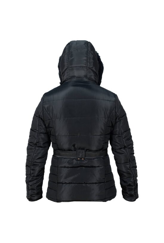 Woman Young Lady Black Puffer Jacket
